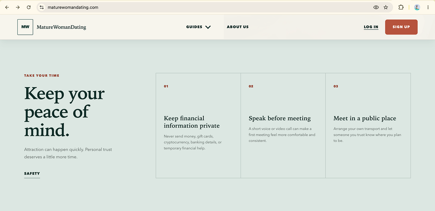 Safety guidance about financial privacy, speaking before meeting, and meeting in public